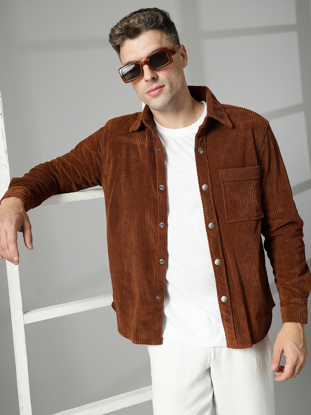

CHKOKKO Opaque Corduroy Shaket, Brown