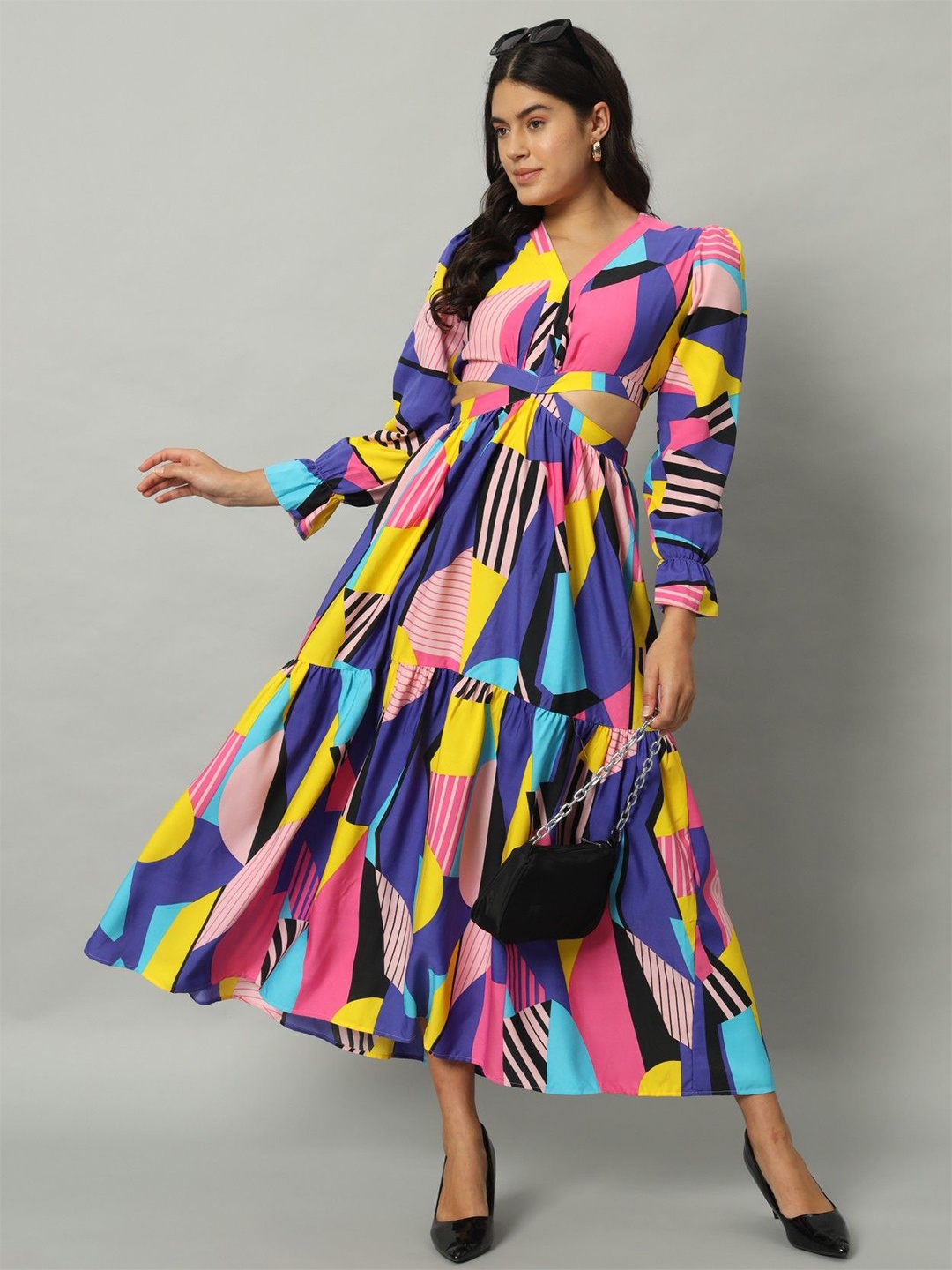 

Femvy Printed Cut-Outs Maxi Dress, Violet