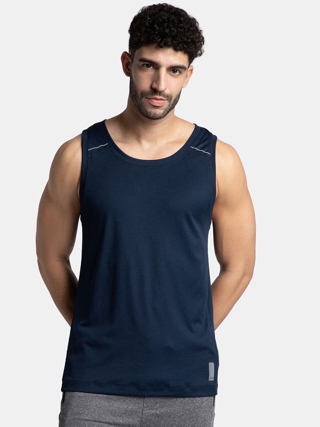 

Jockey Lightweight Microfiber Solid Vest with Breathable Mesh-MV57, Navy blue