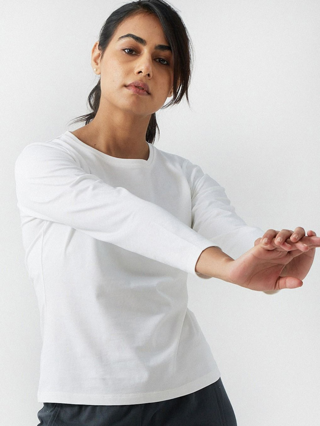 

Creatures of Habit Women Pima Long Sleeve T-Shirt, White