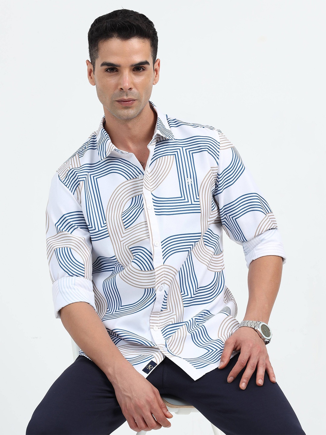 

SORATIA Men Floral Opaque Printed Casual Shirt, White