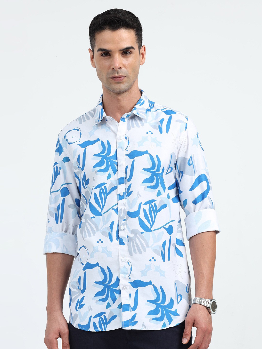 

SORATIA Men Opaque Printed Casual Shirt, Blue