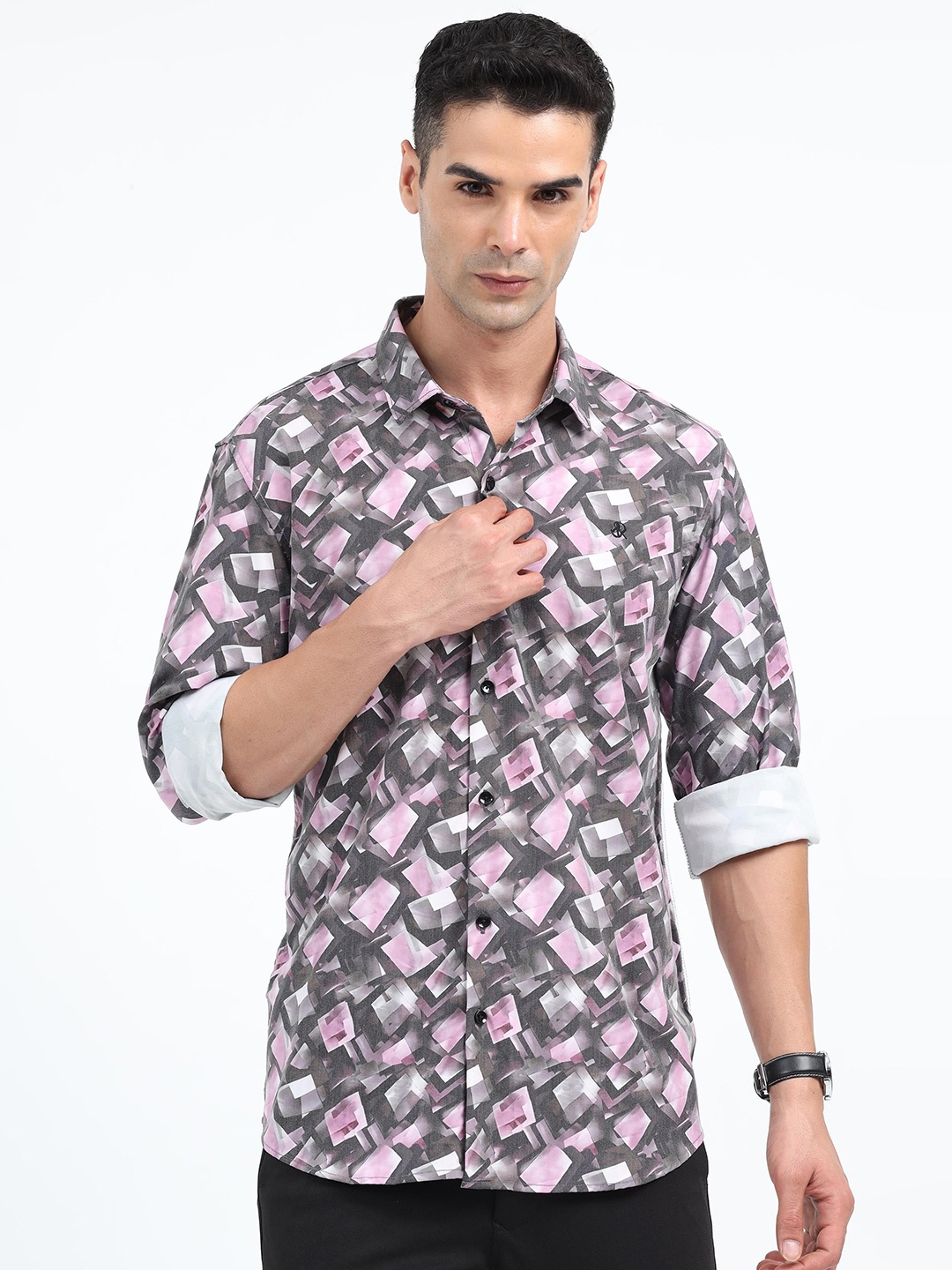 

SORATIA Men Floral Opaque Printed Casual Shirt, Pink