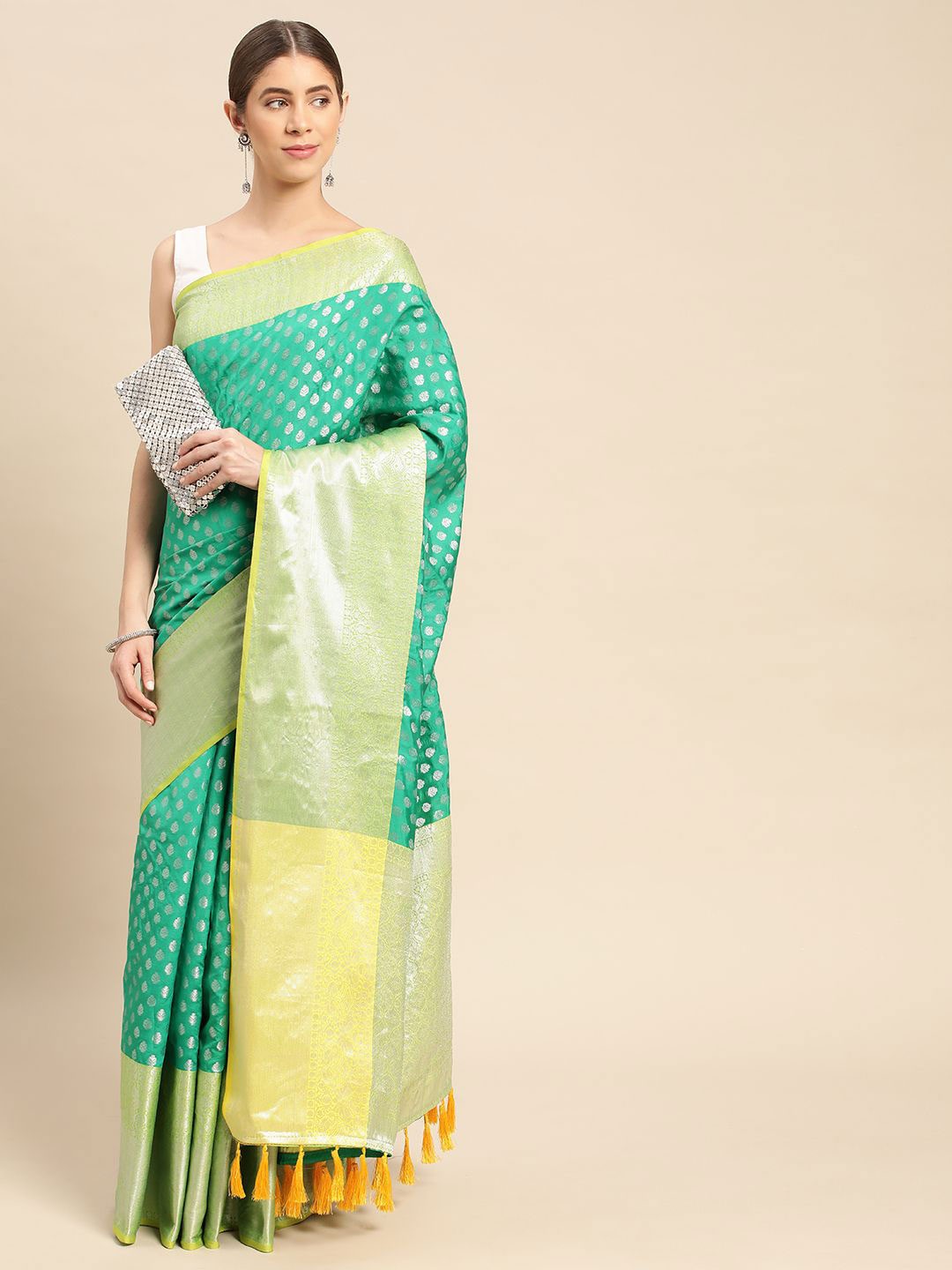

VASTRANAND Woven Design Zari Art Silk Banarasi Saree, Green