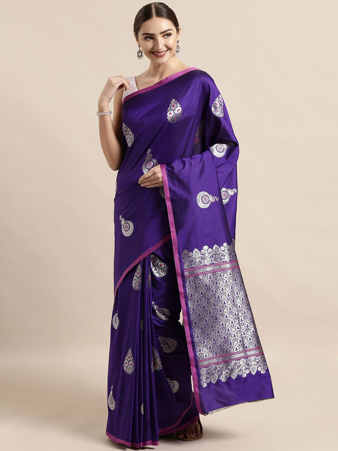 

VASTRANAND Woven Design Zari Art Silk Banarasi Saree, Blue