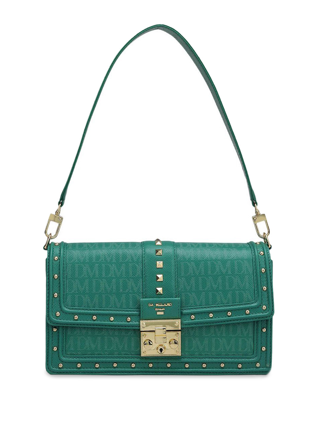 

Da Milano Textured Leather Structured Sling Bag, Green