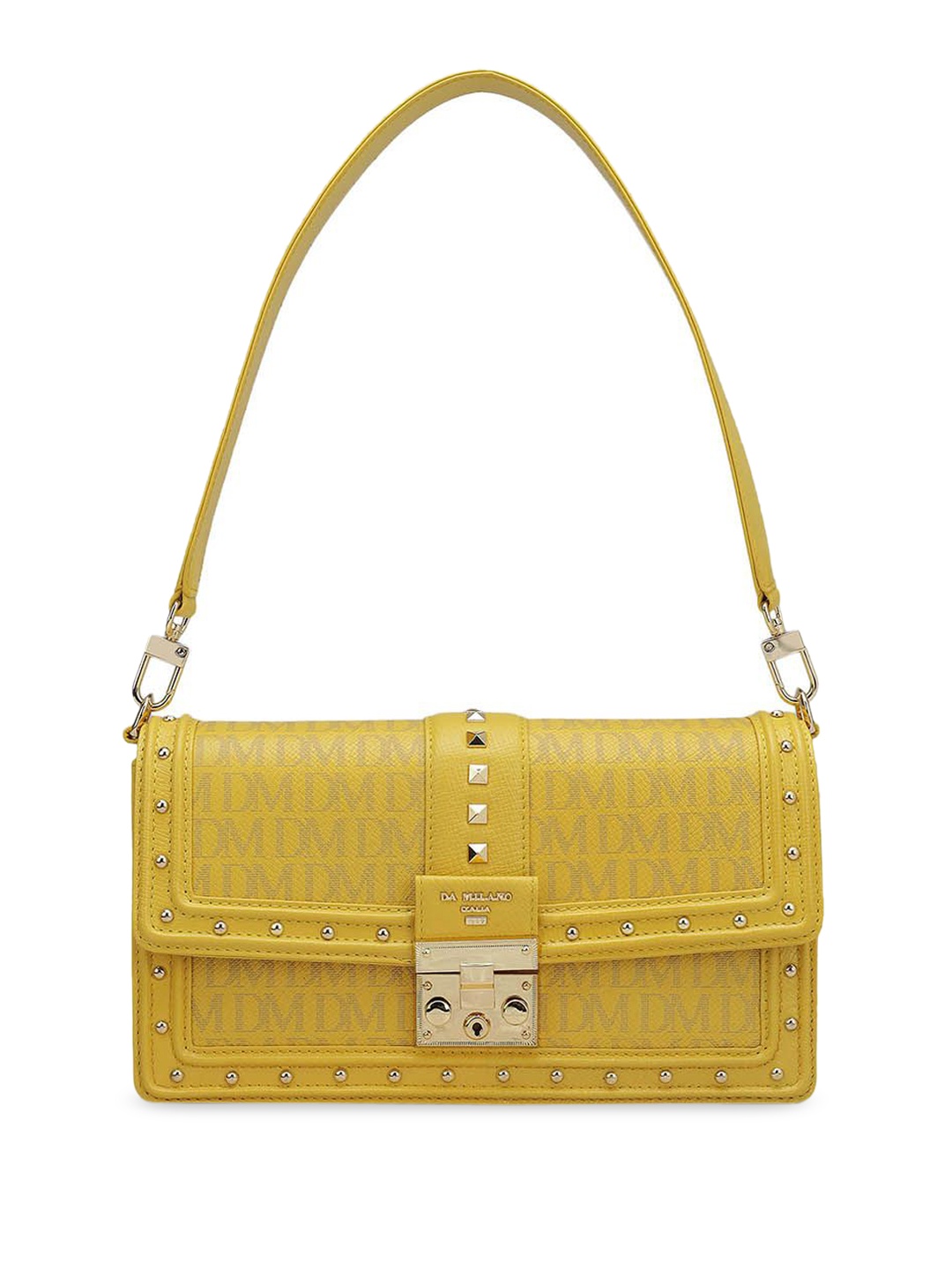 

Da Milano Textured Leather Structured Shoulder Bag, Yellow