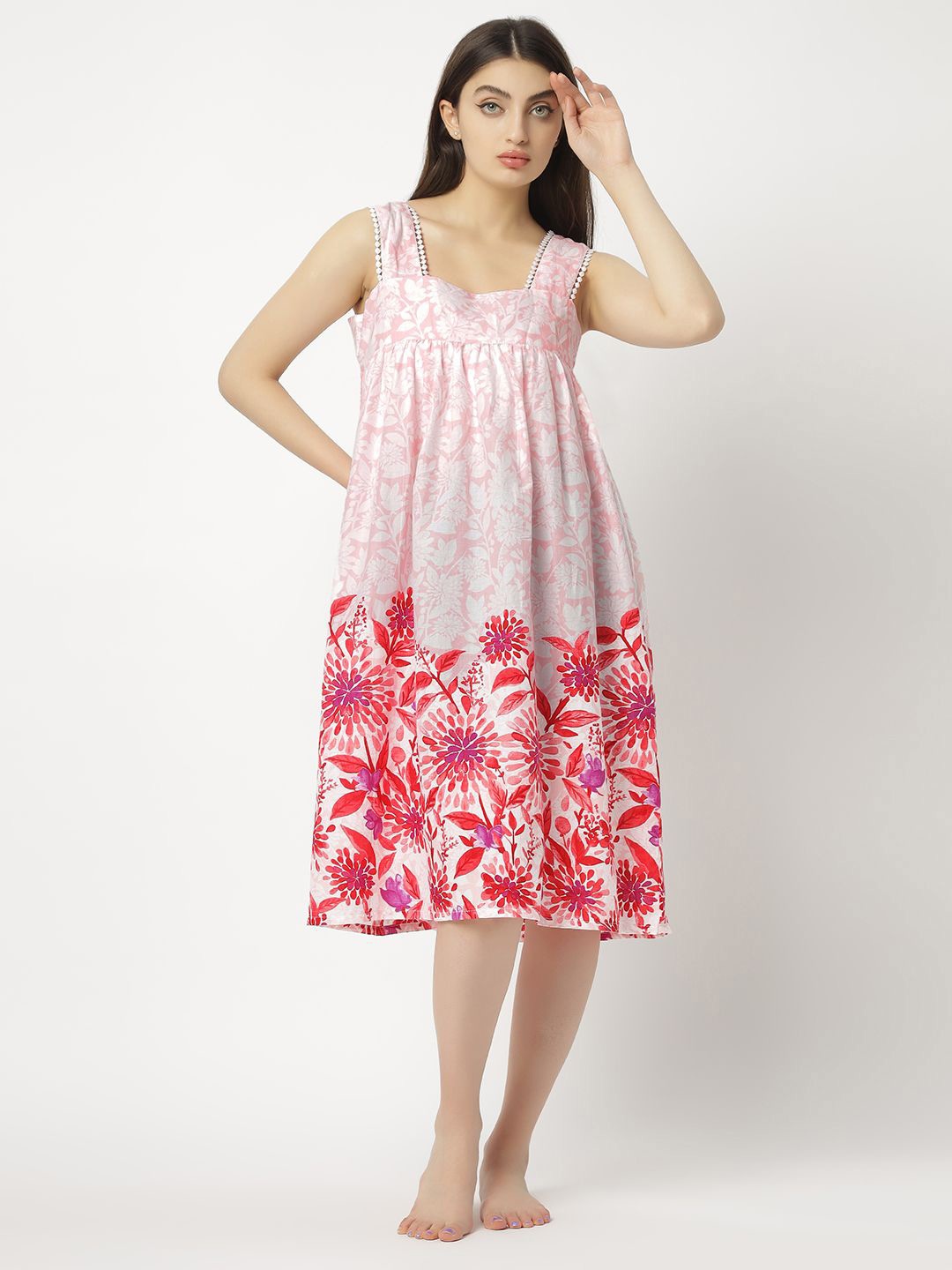 

ETC Printed Nightdress, Pink