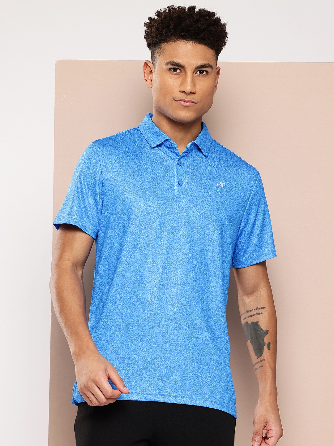 

Alcis Men Printed Polo Collar Golf T-shirt, Blue