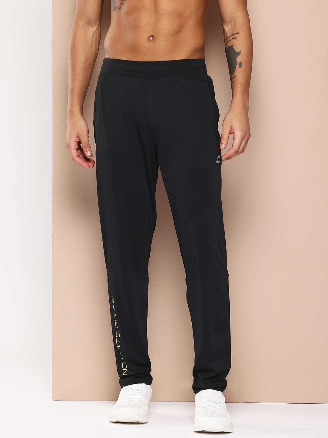 

Alcis Typography Printed Sports Track Pants, Black