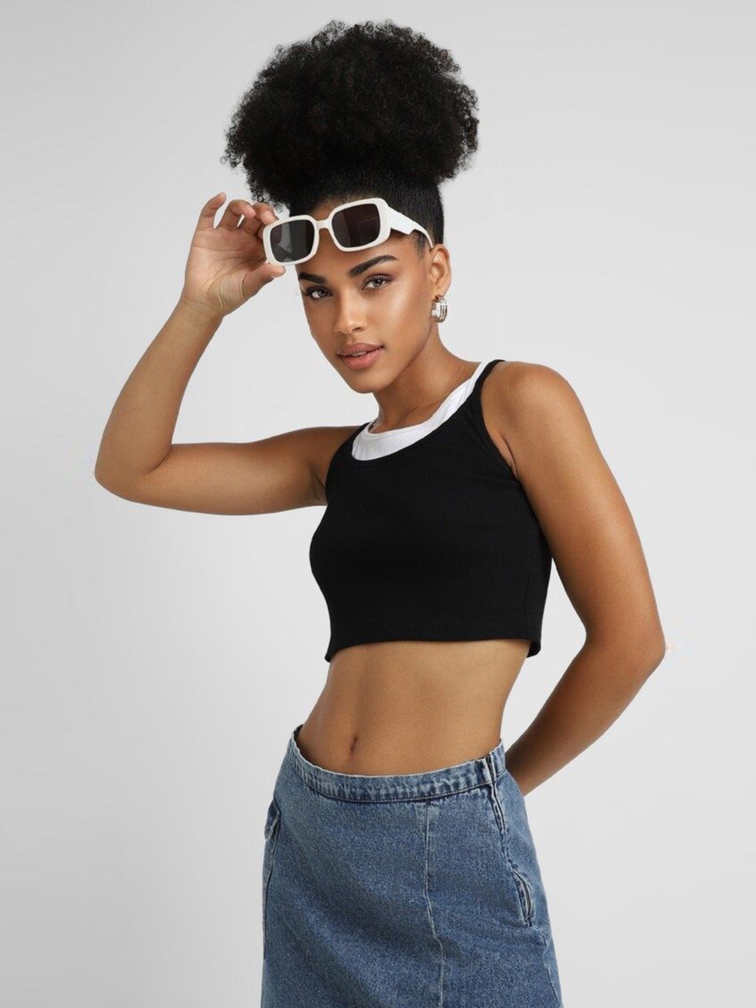 

FOREVER 21 Bralette Crop Top, Black