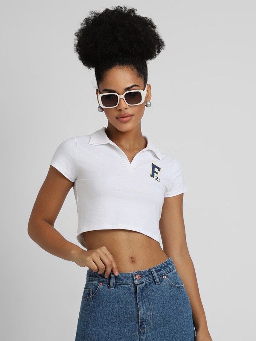 

FOREVER 21 Crop Top, White
