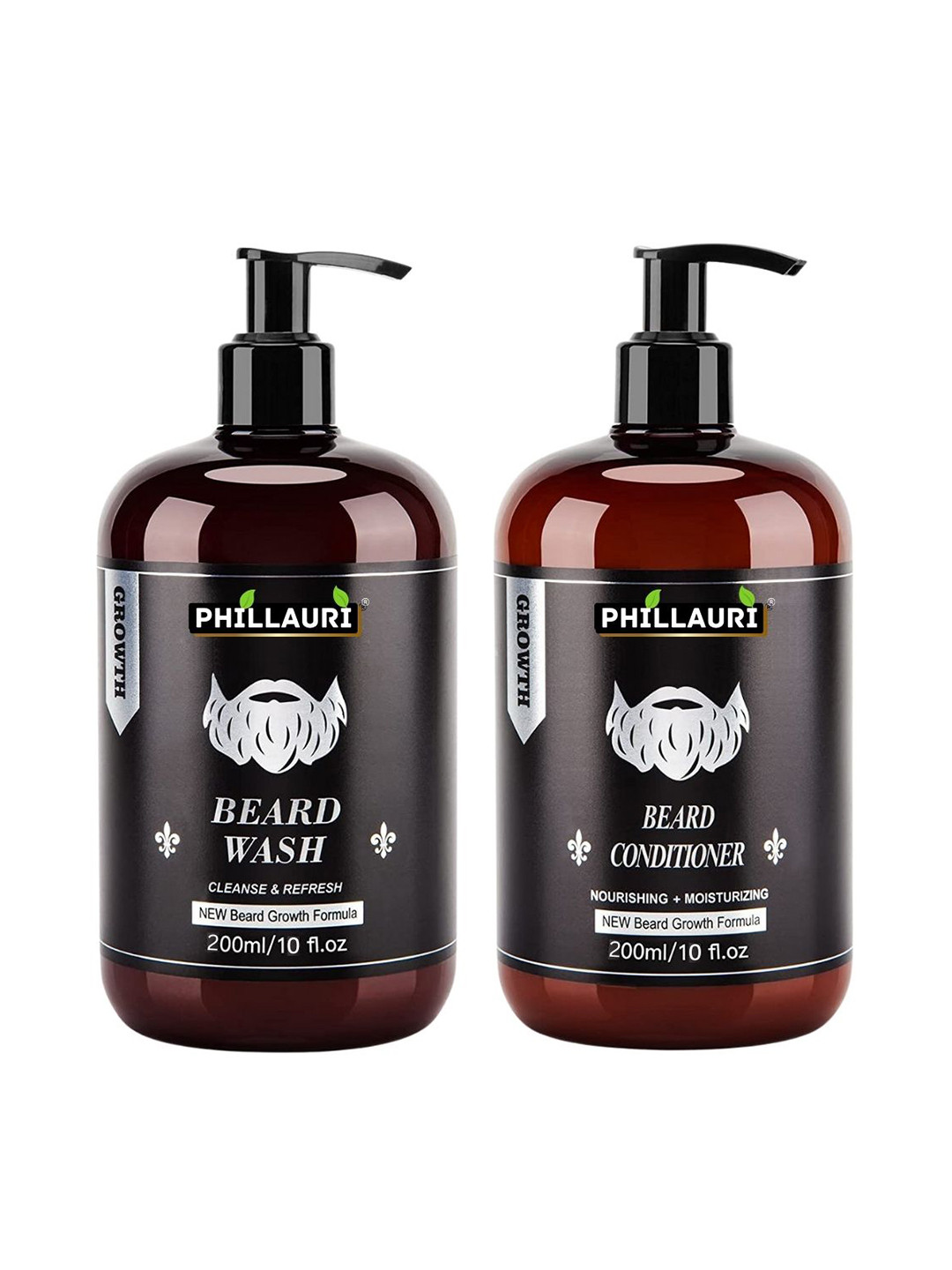 

Phillauri Beard Wash For Refresh & Conditioner- 200 ml each, Brown