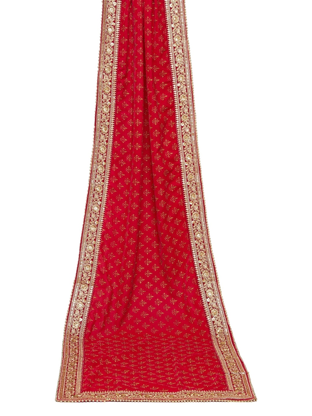 

Manyavar Men Embroidered Velvet Foil Print Dupatta with Thread Work, Pink