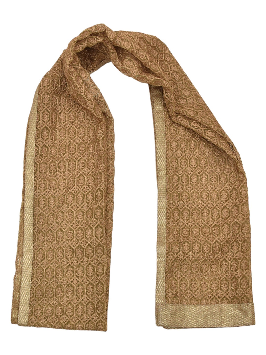 

Manyavar Men Ethnic Motifs Embroidered Dupatta with Thread Work, Beige