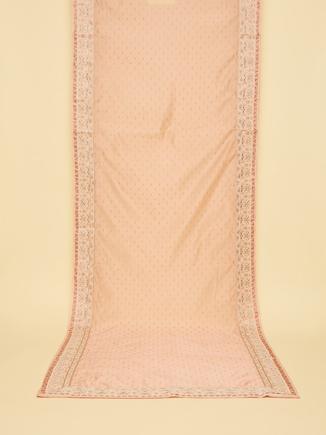 

Manyavar Men Embroidered Dupatta with Beads and Stones, Peach