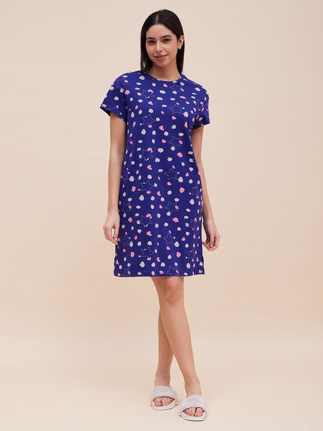 

Sweet Dreams Printed Nightdress, Blue