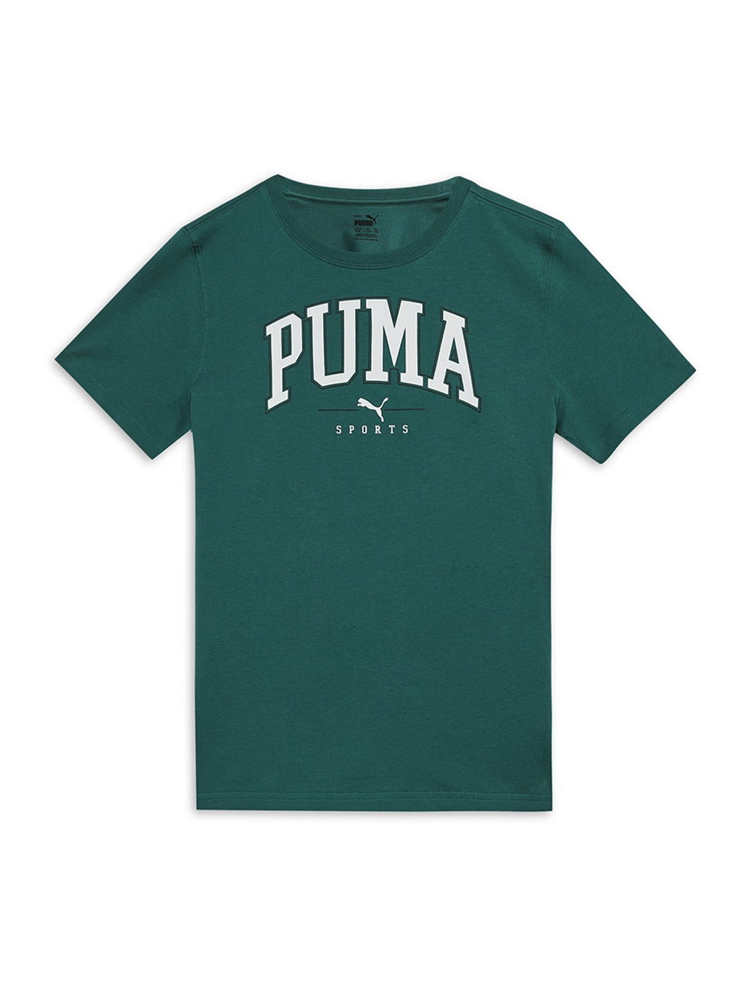 

Puma Boys SQUAD Big Brand Logo Pure Cotton T-shirt, Green