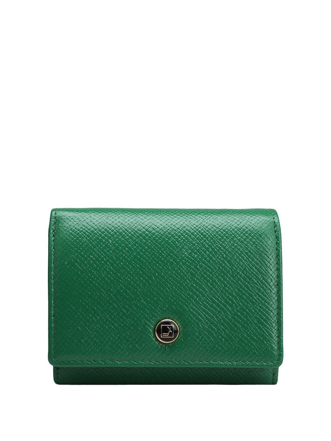 

Da Milano Women Leather Three Fold Wallet, Green