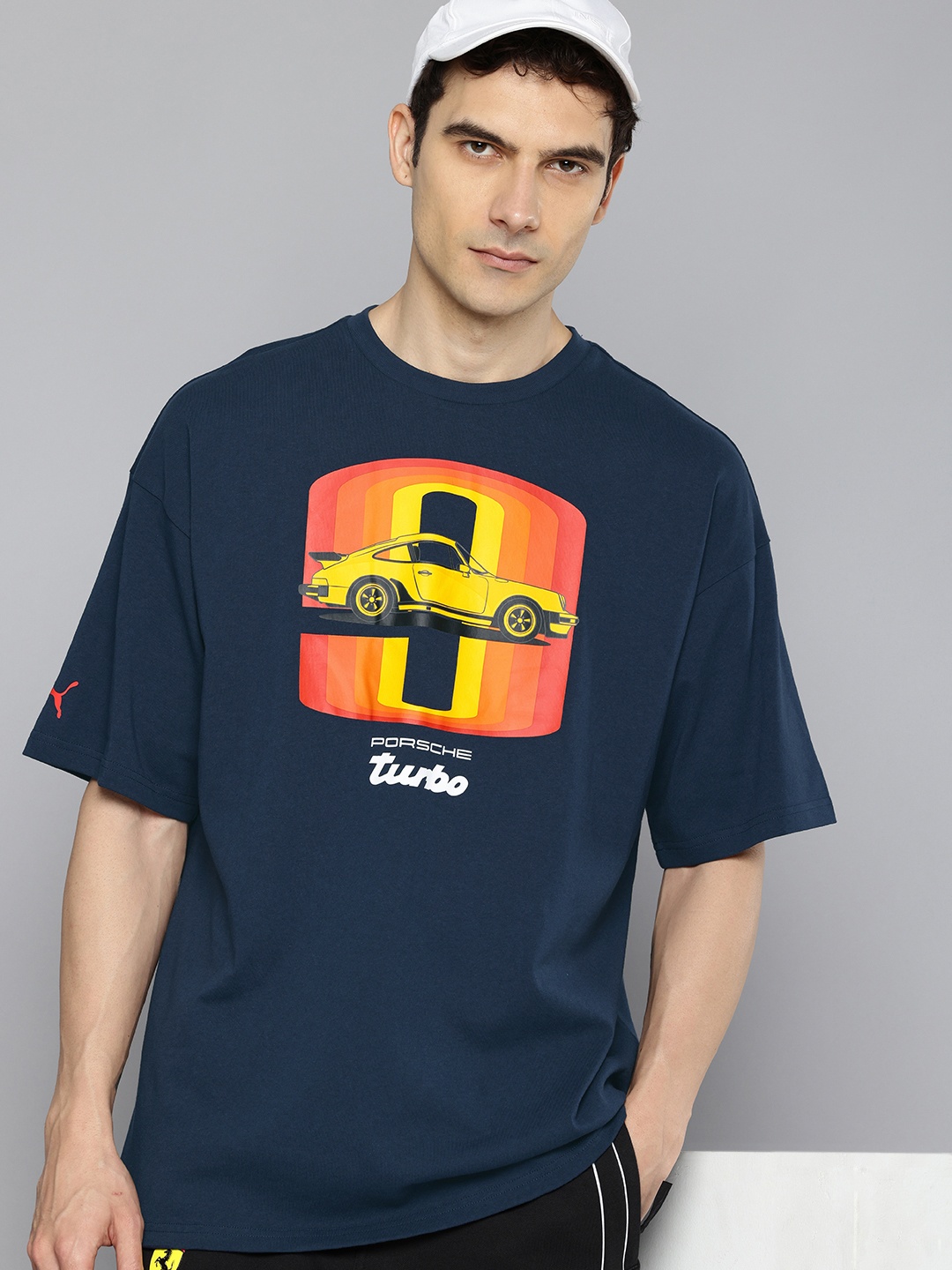 

PUMA Motorsport Porsche Legacy 911 Graphic Pure Cotton Oversized T-shirt, Navy blue