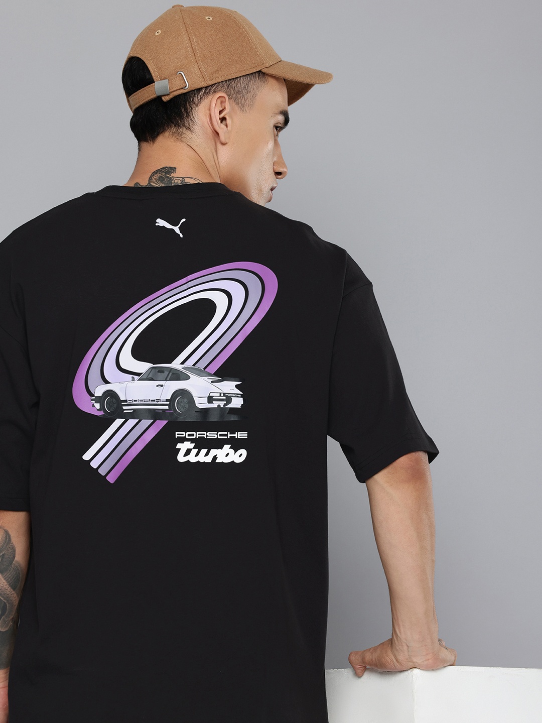 

PUMA Motorsport Porsche Legacy Turbo Graphic Printed Drop-Shoulder Oversized T-shirt, Black