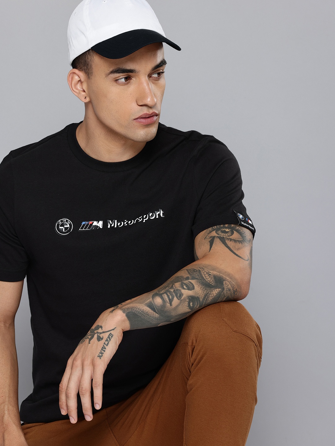 PUMA Motorsport Typography BMW Motorsport Printed Pure Cotton T-shirt, Black