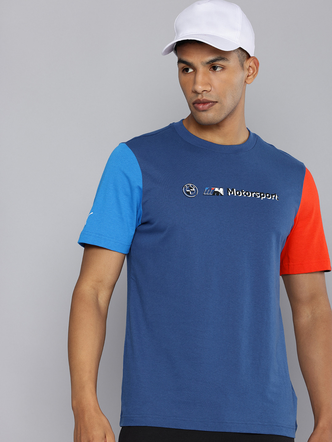 

PUMA Motorsport BMW Logo Colourblocked Pure Cotton T-shirt, Blue
