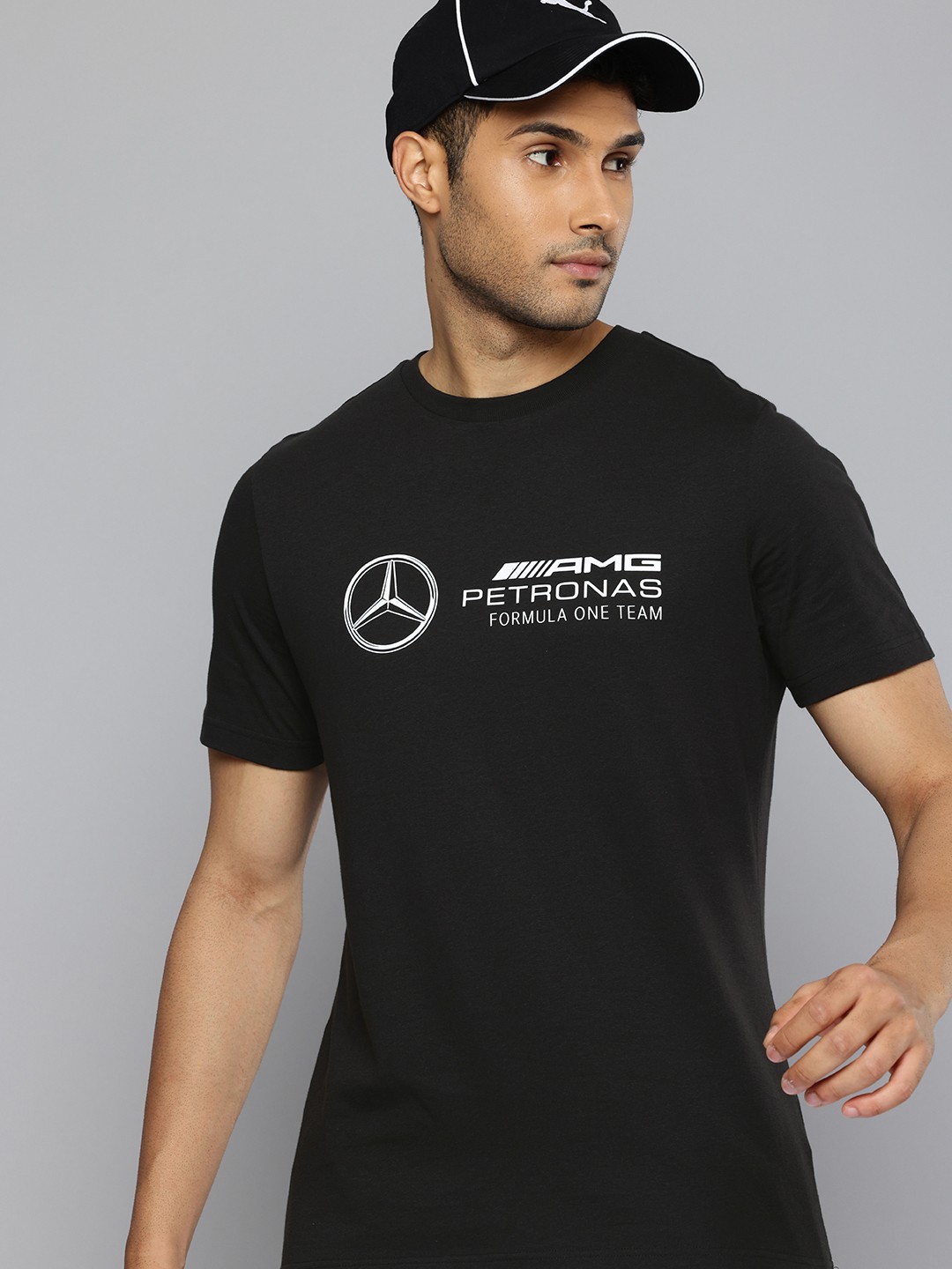 

PUMA Motorsport Mercedes-AMG Petronas F1 Logo Printed Pure Cotton T-shirt, Black