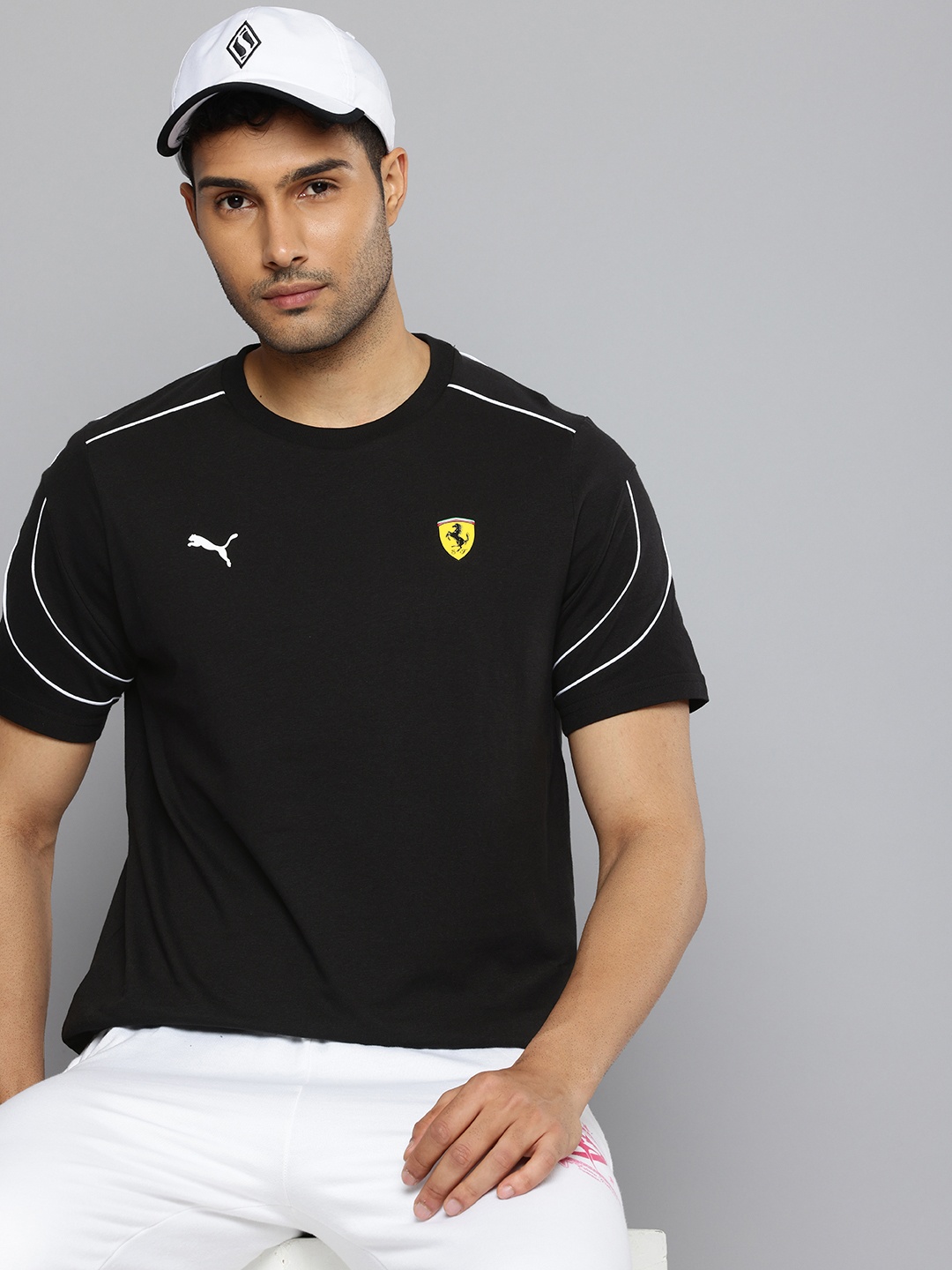 PUMA Motorsport Scuderia Ferrari Race MT7 Pure Cotton T-shirt, Black