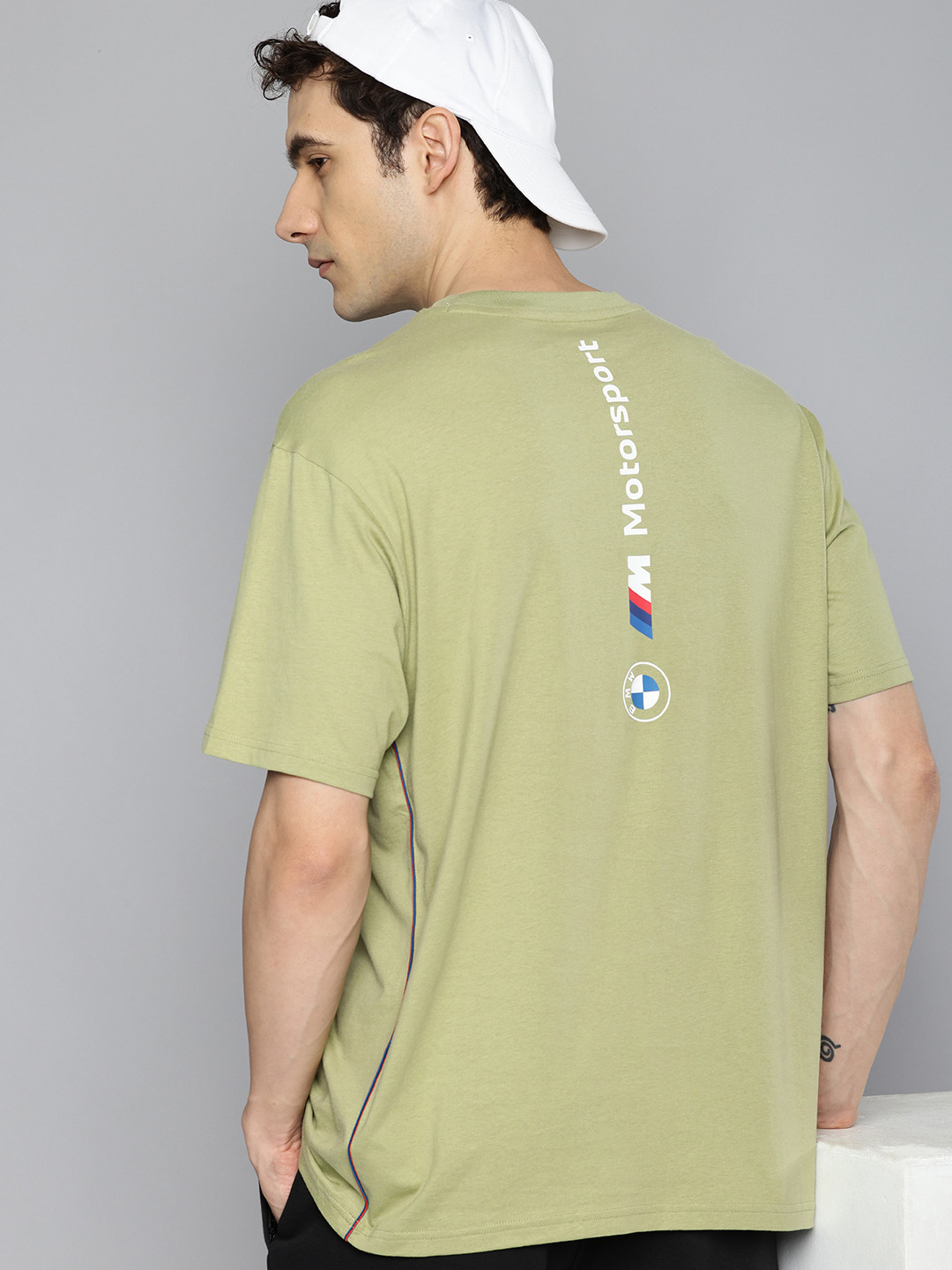 

PUMA Motorsport BMW Motorsport Drop-Shoulder Sleeves Pure Cotton Relaxed Fit T-shirt, Green