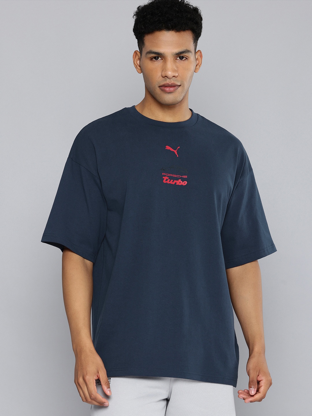 

PUMA Motorsport Porsche Legacy Statement Graphic Oversized Pure Cotton Sports T-shirt, Navy blue