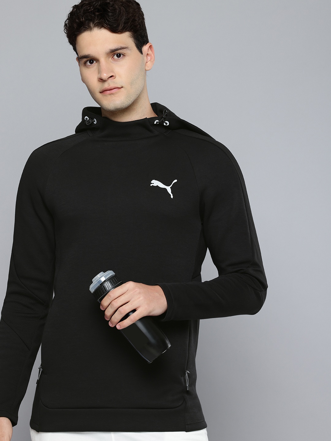 

Puma EVOSTRIPE Hooded Drycell Slim Fit Sweatshirt, Black