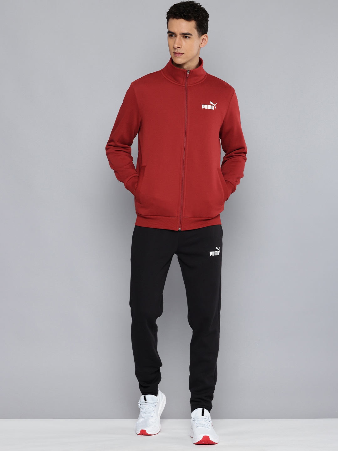 

Puma Clean Slim Fit Brand Logo Printed Sports Tracksuits, Maroon