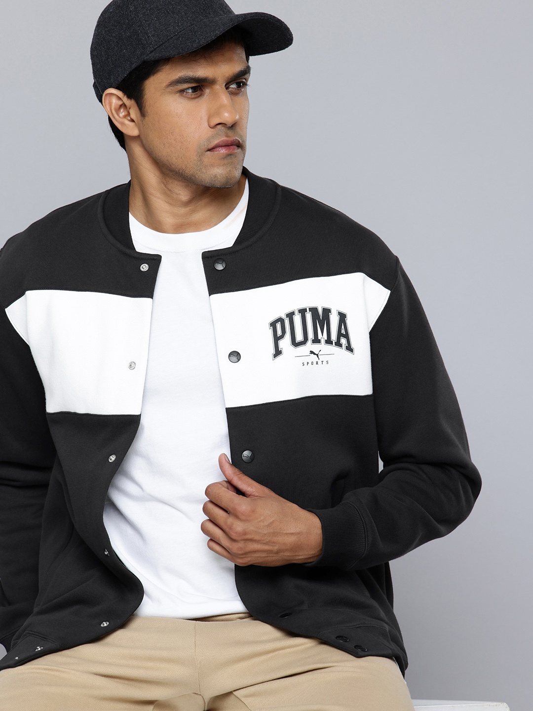 

Puma Squad Colourblocked Bomber Jacket, Black