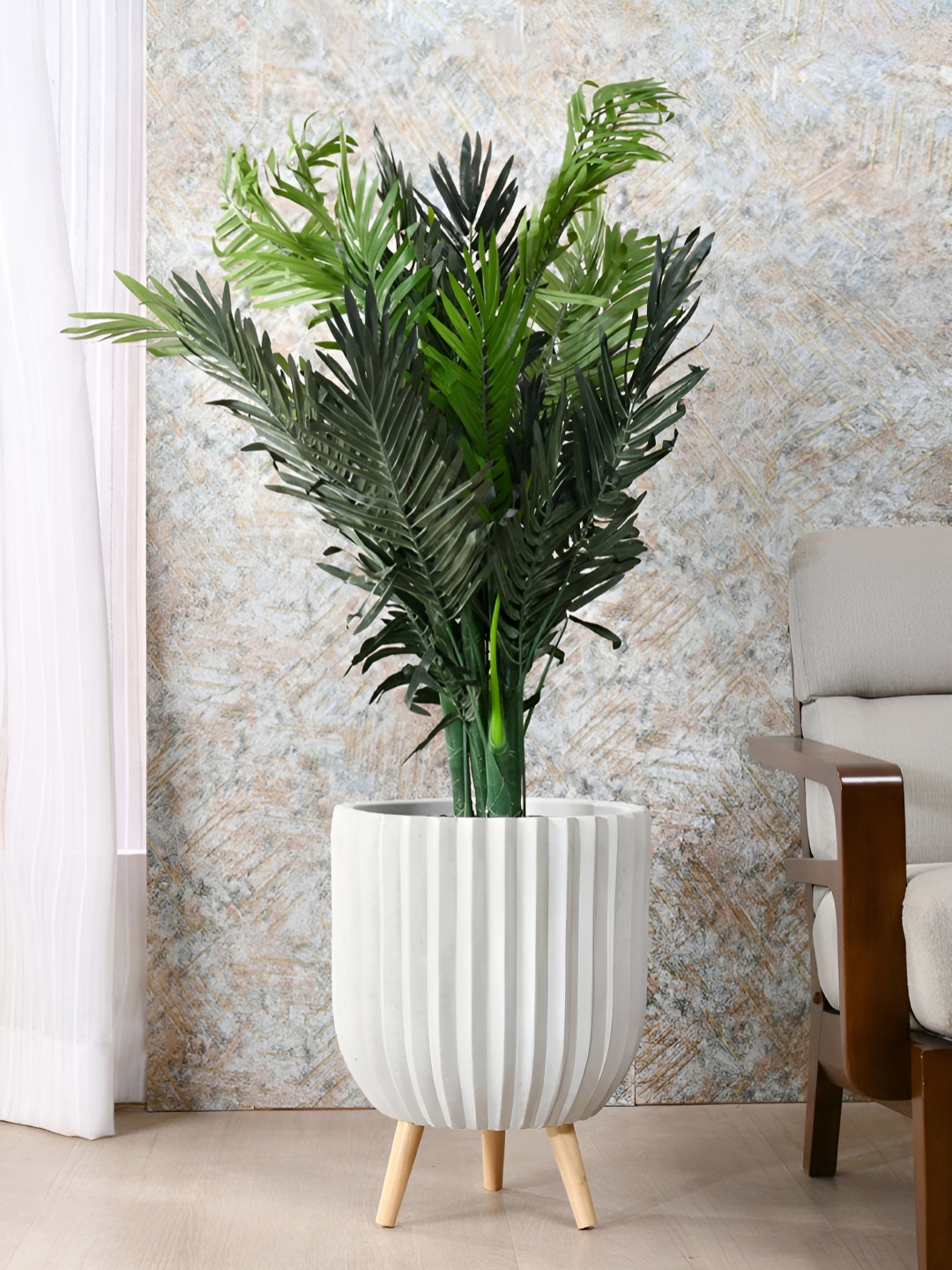 

Athome by Nilkamal White Textured Planters