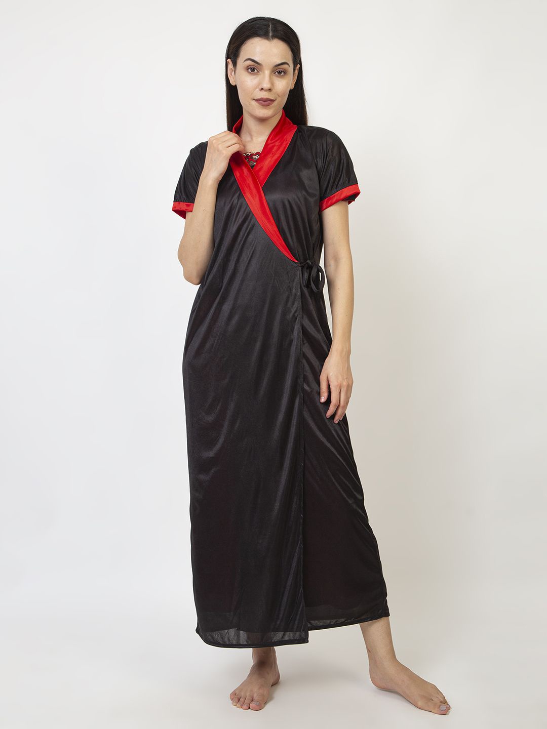 

AVYAY Maxi Nightdress, Black