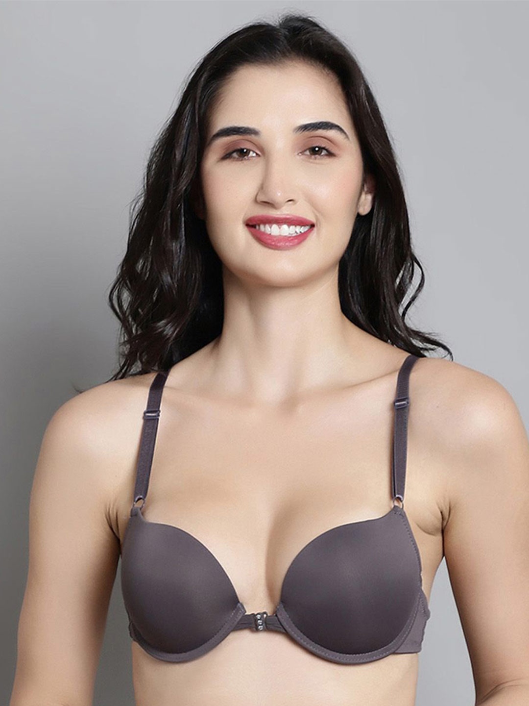 

MAKCLAN Bra Medium Coverage Underwired Lightly Padded, Grey