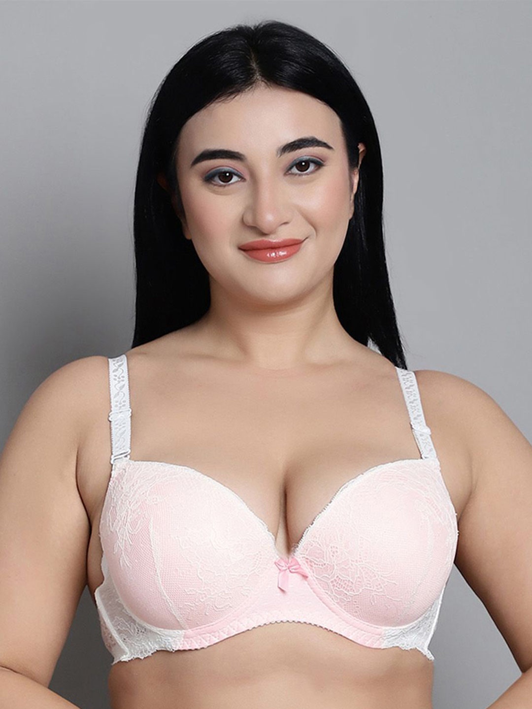 

MAKCLAN Bra Medium Coverage Underwired Lightly Padded, Pink