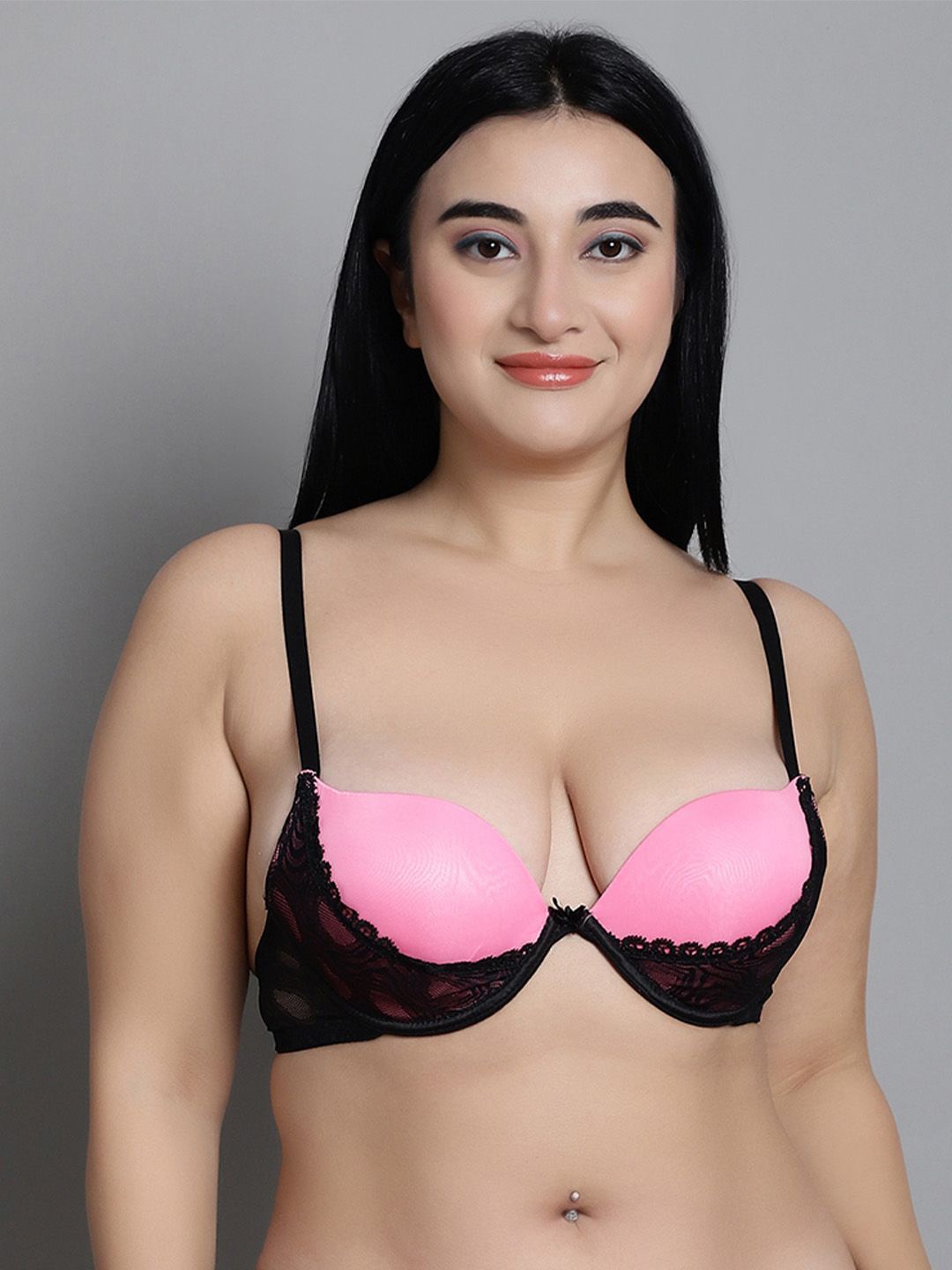 

MAKCLAN Bra Medium Coverage Underwired Lightly Padded, Pink