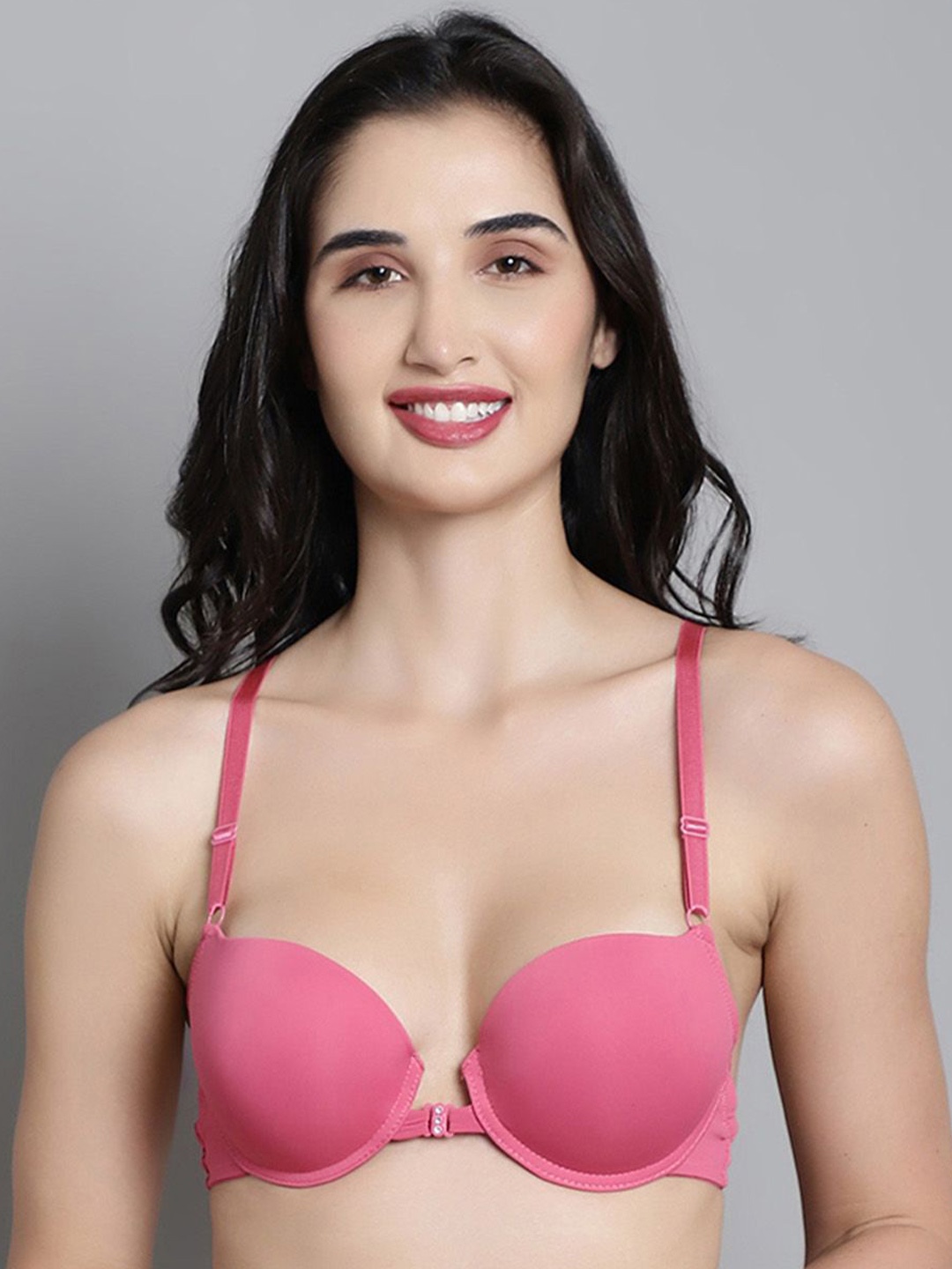 

MAKCLAN Bra Medium Coverage Underwired Lightly Padded, Pink