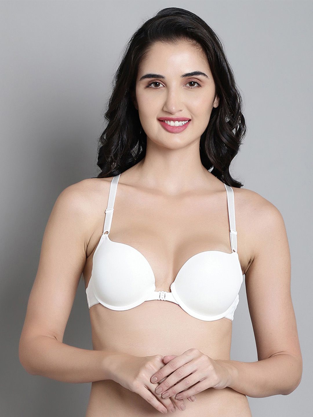 

MAKCLAN Bra Medium Coverage Underwired Lightly Padded, White