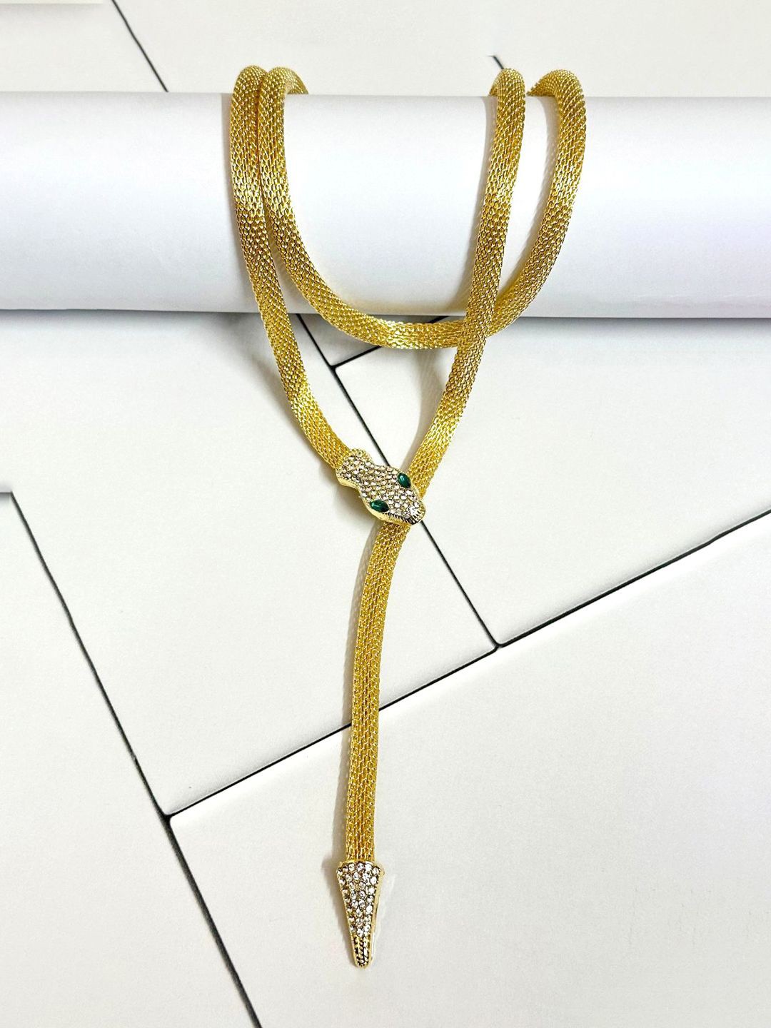 

PRIVIU Gold-Plated Choker Necklace, Green