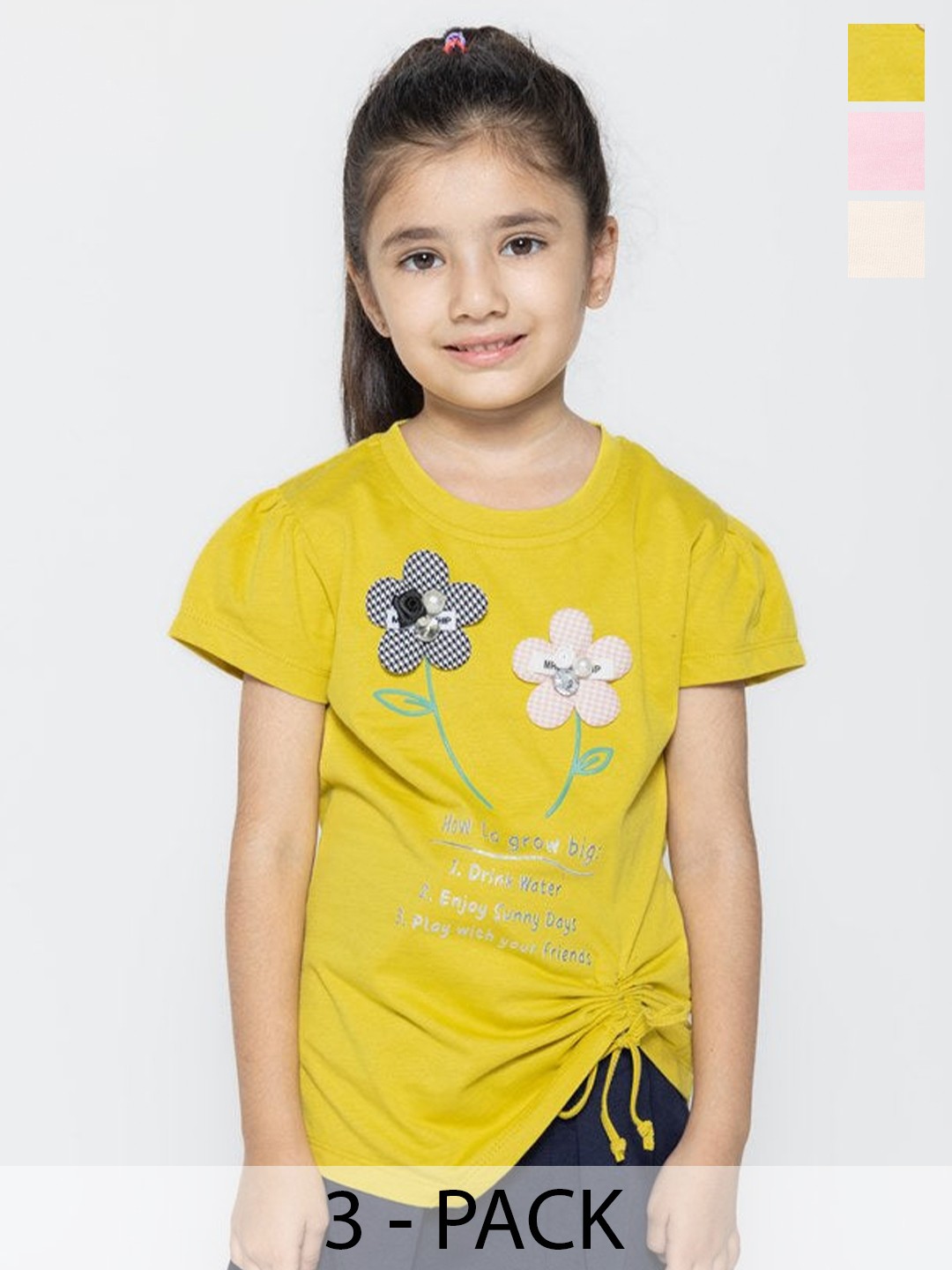 

PAMPOLINA Floral Print Flutter Sleeve Cotton Top, Multi