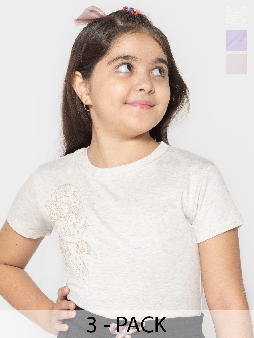 

PAMPOLINA Striped Flutter Sleeve Cotton Top, Multi