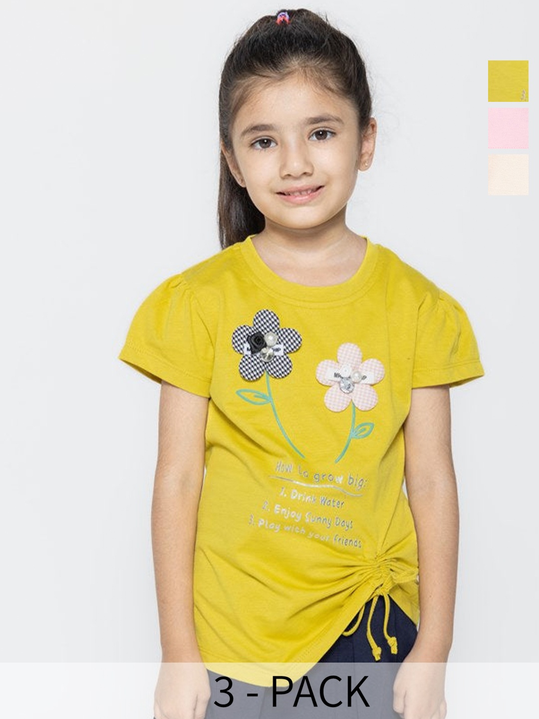 

PAMPOLINA Floral Print Flutter Sleeve Cotton Top, Multi