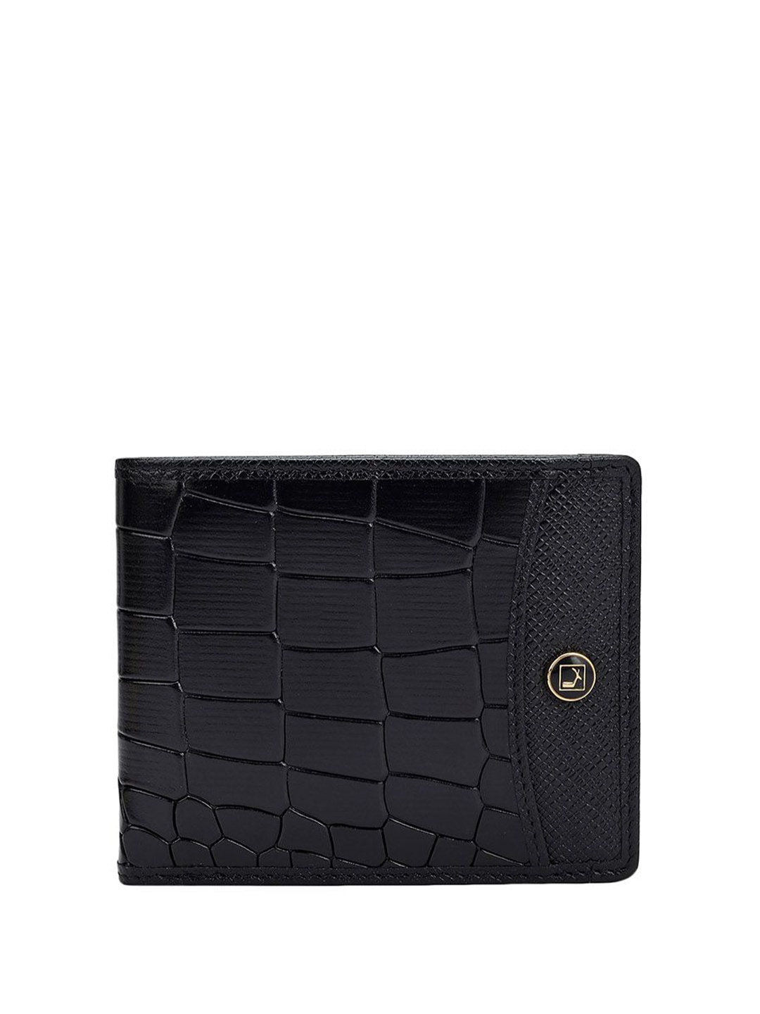 

Da Milano Men Abstract Quilted Leather Two Fold Wallet, Brown