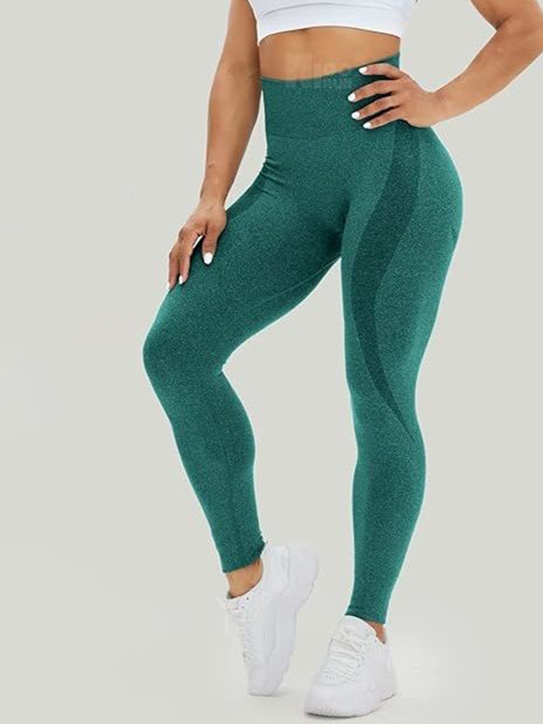 

Alexvyan Women Slim-Fit Ankle-Length Gym Tights, Green