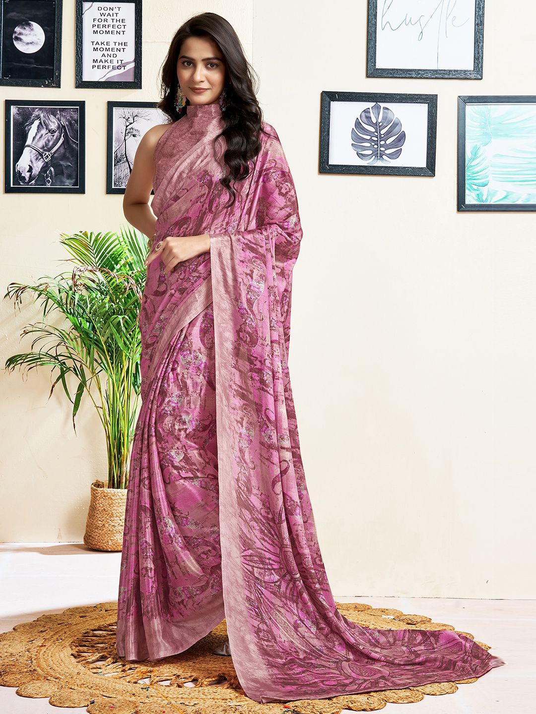 

KALINI Art Silk Saree, Pink