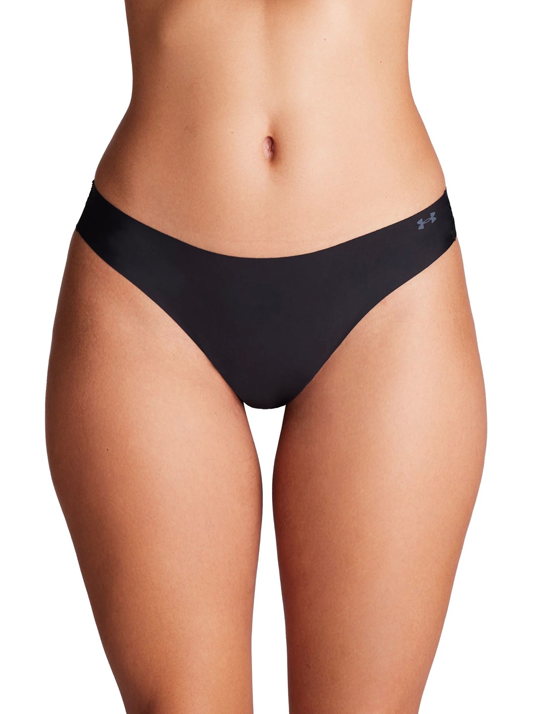 

UNDER ARMOUR Pure Stretch No Show Thong Briefs 1383893-001, Black