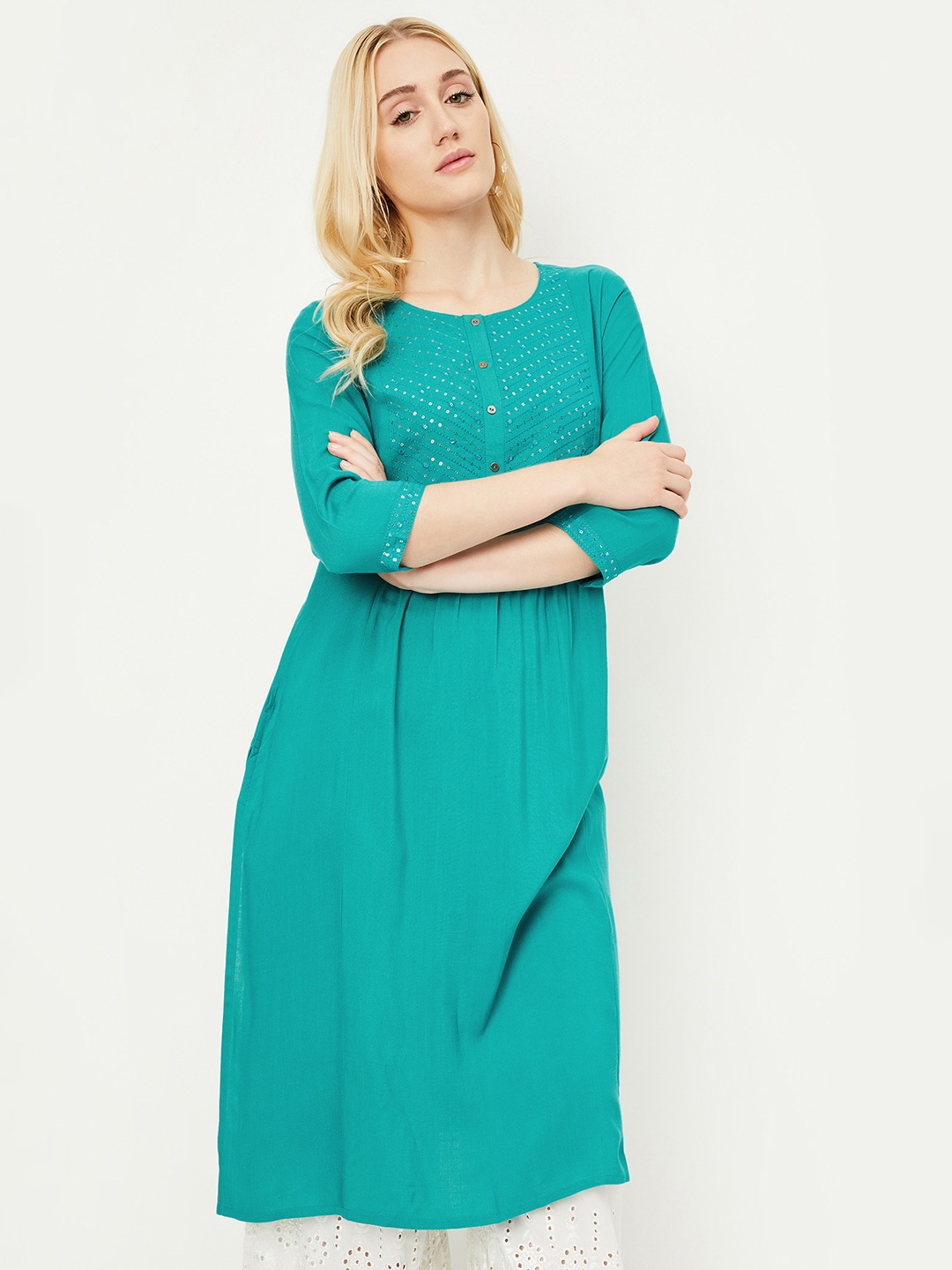 

max Women Kurta, Blue